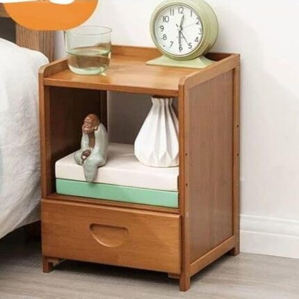 C&C Home Modern Bedside Cabinet – Sleek Nightstand with Drawer & Open Shelf for Bedroom Storage 28 x 25 x 40 CM